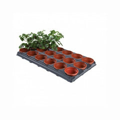 Pottebrett med 18 potter